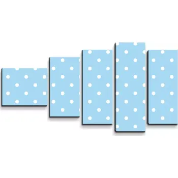 Obraz Sablio Obraz - 5-dílný Bílé tečky na modré - 100x60 cm