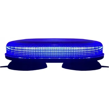 Maják LED výstražný maják blikající 20cm modrý hasičský 12V 24V