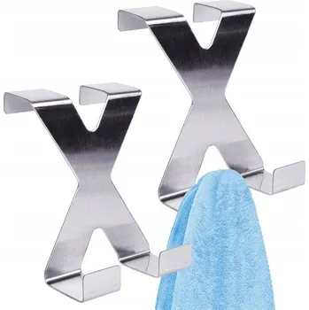 Věšák DVOJITÝ OCELOVÝ VĚŠÁK NA DVEŘE - BEZ NUTNOSTI VRTÁNÍ - 2 KS