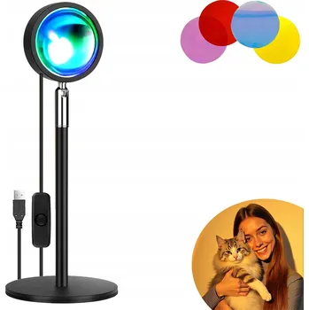 Stojací lampa PROJEKTOR LAMPA IMITACE ZÁPADU SLUNCE LED RGB SUNSET NOČNÍ LAMPA