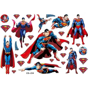 Odstranitelné tetování Smyvatelné tetování na narozeniny, šablona pro děti - Superman, dočasné tetování