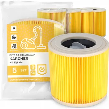 Filtr do vysavače 5x FILTR do VYSAVAČE Kärcher NT 27/1 Me Vzduchový Účinný FILTRY EM-W