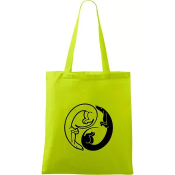 Nákupní taška Jezevčíci - Jin jang - Taška bavlněná - 42 x 38 cm ( Limetková )