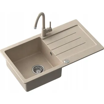 Granitový dřez Jednokomorový granitový dřez Quadron béžový
