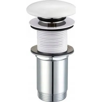 Sifon Zátka klik-klak pro umyvadlo bez přepadu, bílý lesk Omnires A716BP