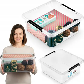 Úložný box PLASTOVÁ NÁDOBA KRABICE S VÍKEM ÚLOŽNÝ BOX 18L