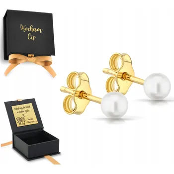 Náušnice Náušnice z malých perel, pozlacené stříbro malé jemné perly 4 mm 925