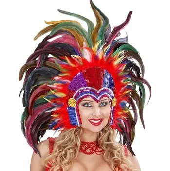Karnevalový doplněk Karnevalová Čelenka s Peřím, Karneval, Pokrývka Hlavy