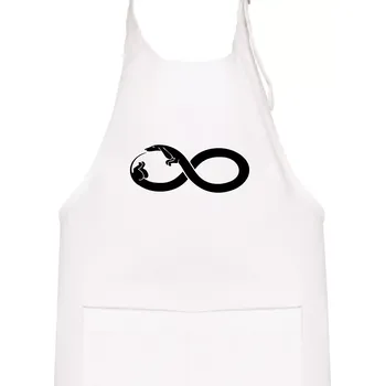 Kuchyňská zástěra Jezevčík nekonečno - Dětská zástěra na vaření - Univerzální velikost ( Bílá )