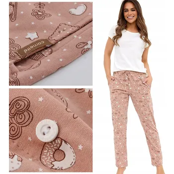 Dámské pyžamo Dámské pyžamové kalhoty Cornette 690/46 vel. XXL (44) bavlněné kapsy