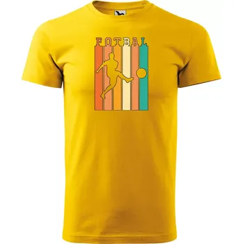 Pánské tričko Sablio Tričko s potiskem Fotbalista Pastels - žluté 2XL