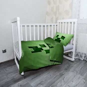 Povlečení Sablio Mikroplyšové dětské povlečení do postýlky Green Blocks - 100x135 / 40x60