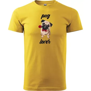 Sablio Tričko s potiskem Pug lover - žluté 5XL