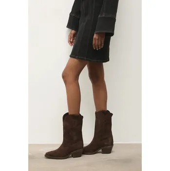 Dámské kozačky Semišové boty Answear.LAB hnědá barva, na podpatku 5031-24 88X, EUR 38