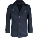 MASSARO kabát pánský 40303-2 jednořadý nárameníky 3XL tmavě modrá