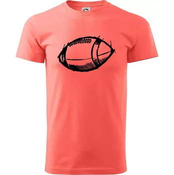 Pánské tričko Americký fotbal míč skica - Klasické pánské triko vyšší gramáže - 2XL ( Korálová )