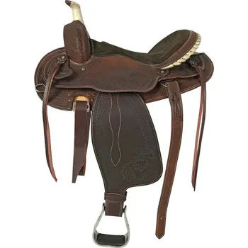 Jezdecké sedlo Westernové sedlo Lakota round skirt, 16", hnědá