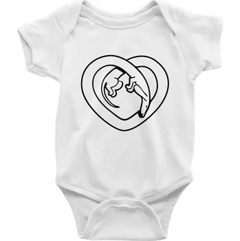 Kojenecký body Jezevčík srdce - obrys - Body kojenecké s krátkým rukávem - Krátký r. 18-24 měs ( Bílá )