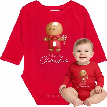 BODY KOJENECKÉ S POTISKEM JMÉNA, BAVLNĚNÉ, ČERVENÉ, VELIKOST 80