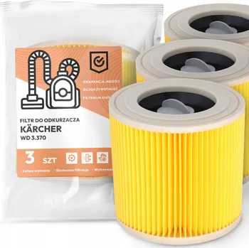 Filtr do vysavače 3x FILTR do VYSAVAČE Kärcher WD 3.370 Vzduchový VÝKONNÝ SILNÝ Filtry EM-W