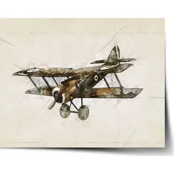 Plakát Sablio Plakát Historický dvouplošník Vintage - 60x40 cm