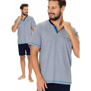 Pánské pyžamo Hotberg ROCH - efektní krátké pánské pyžamo modré L