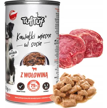 Krmivo pro psa Tuf Tuf krmivo pro psy kousky v omáčce s hovězím masem 415 g