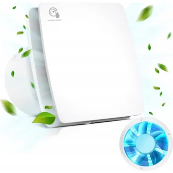 Domácí ventilátor Tichý koupelnový ventilátor 100mm s čidlem vlhkosti + Zpětná klapka