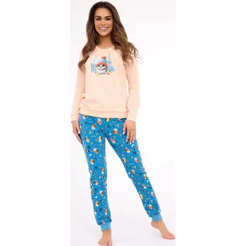 Dámské oblečení Dámské pyžamo Cornette Paris – broskev- dlouhý rukáv, broskev XL i384_61974369