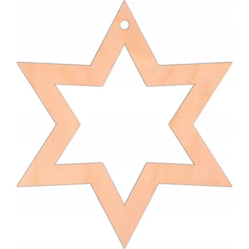 Vánoční dekorace Dřevěná hvězda k dekoraci na vánoční stromeček, závěs, vánoční ozdoba