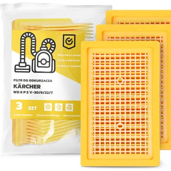 Vysavač 3x FILTR DO VYSAVAČE Kärcher WD 6 P S V-30/6/22/T Vzduchové FILTRY EM-W