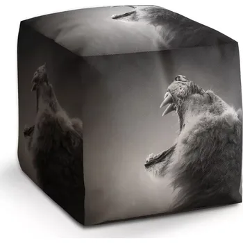 Taburet Sablio Taburet Cube Řvoucí lev: 40x40x40 cm