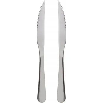 Kuchyňský nůž SADA NOŽŮ NA STEAKY, ZOUBKOVANÉ OCELOVÉ NOŽE NA GRILOVÁNÍ, 2 KS