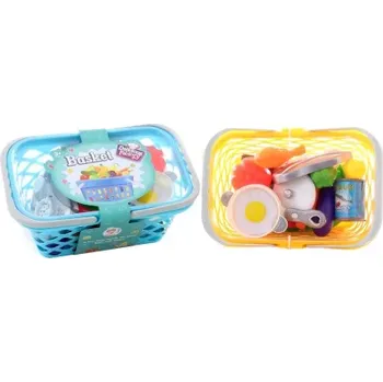 Dětská kuchyňka Košík s nádobím a potravinami pro děti