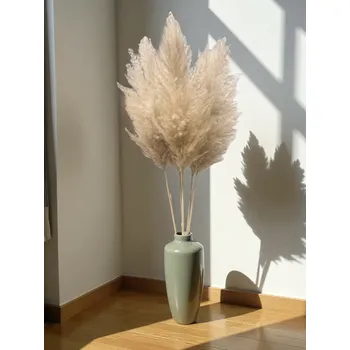 umělá květina Sušená pampová tráva Cortaderia Fluffy přírodně světlá 110cm