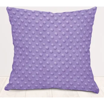 Povlak na dekorativní polštářek Dětský povlak na polštář Minky TOP 3D puntíky MKP-058 Fialový 30 x 50 cm