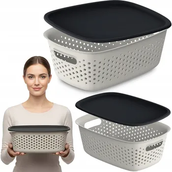 Dóza na potraviny PLASTOVÁ AŽUROVÁ NÁDOBA KRABIČKA PLASTOVÁ UZAMYKATELNÁ S VÍKEM O OBJEMU 3,5 L