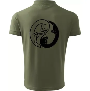 Pánská košile Jezevčíci - Jin jang - Polokošile pánská Pique Polo 203 - 5XL ( Khaki )