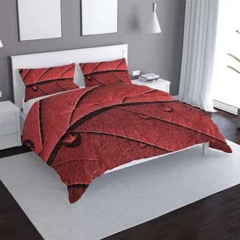 Povlečení Sablio Povlečení Červený list - 140x220 / 90x70