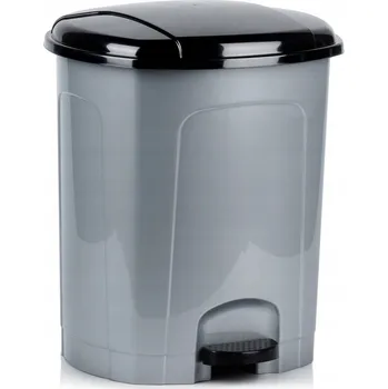 Odpadkový koš ODPADKOVÝ KOŠ S PEDÁLEM PRO TŘÍDĚNÍ, PLASTOVÝ ŠEDÝ KUCHYŇSKÝ 30L