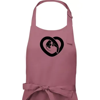 Kuchyňská zástěra Jezevčík srdce - plný - Pánská zástěra na vaření - Univerzální velikost ( Starorůžová )