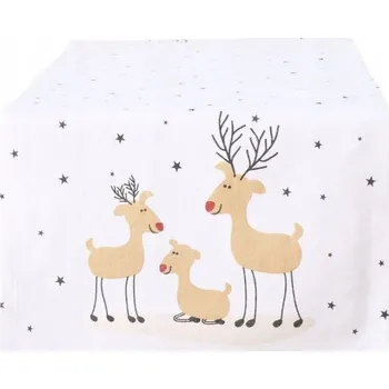 ubrus BĚHOUN BAVLNĚNÝ 140X40 CM S MOTIVEM SOBŮ A HVĚZDIČEK