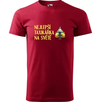Pánské tričko Sablio Tričko s potiskem Nejlepší taxikářka na světě - červené S