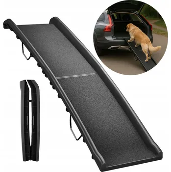 Obraz Rampa pro psa černá skládací 2-stupňová protiskluzová 90 kg