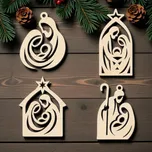 Dřevěná vánoční ozdoba – Betlém