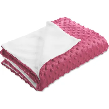 deka Dětská oboustranná deka Minky TOP 3D puntíky/Polar MKP-057 Ostružinová 100x150 cm