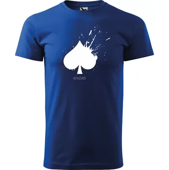 Pánské tričko Sablio Tričko s potiskem Pikový list - modré 5XL