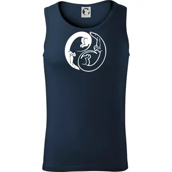 Jezevčíci - Jin jang - Tílko pánské Core - S ( Námořní modrá (velmi tmavá - téměř černá) )