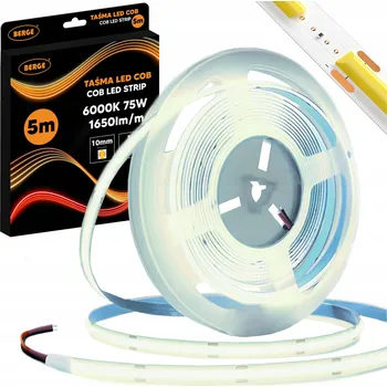 LED páska Taśma LED COB Neon 12V 5m 15W/m 528 diod 75W 6000K Studená Bílá Silný 1650lm 10mm