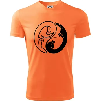 Chlapecké tričko Jezevčíci - Jin jang - Dětské triko sportovní (dresovina) - 158 cm/12 let ( Neon mandarine )